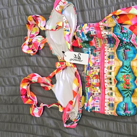 Colorful Patterned Bikini Set Sz Xl Nwt - Picture 4 of 6